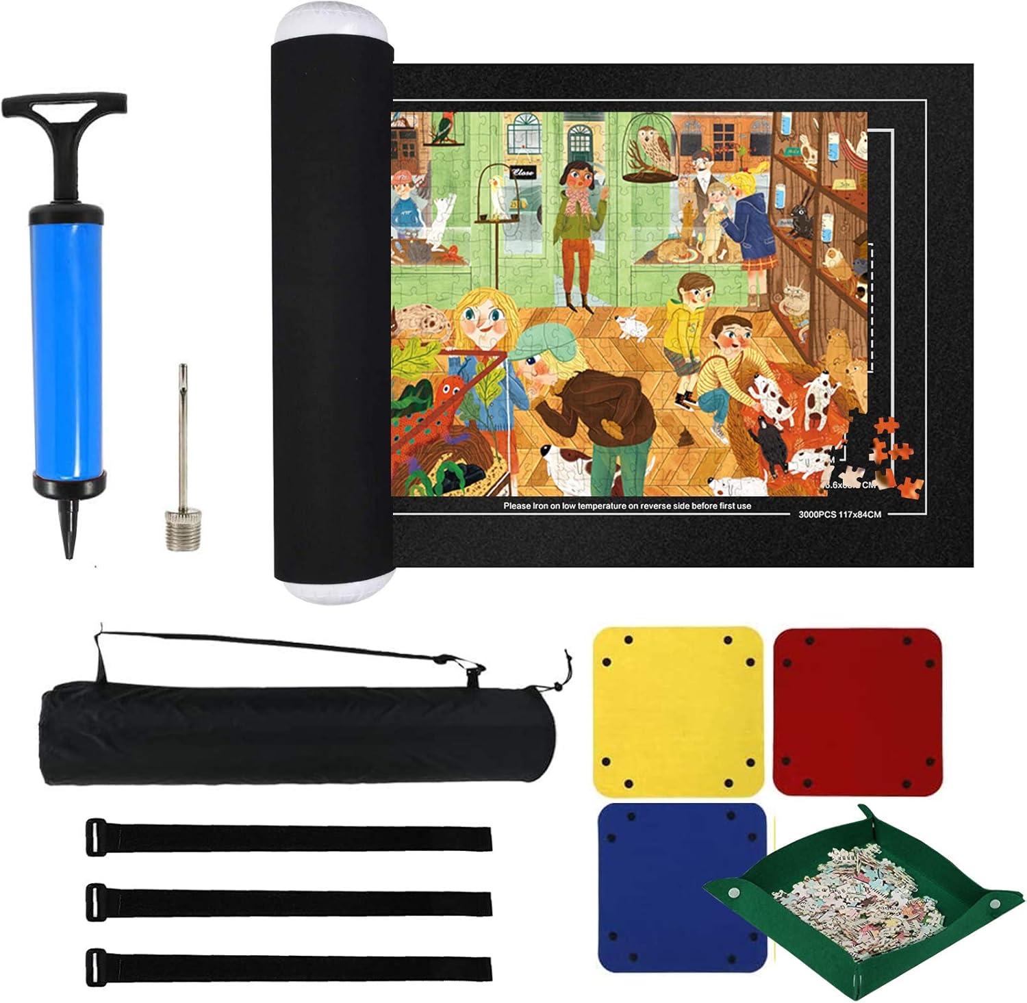 Big Jigsaw Puzzle Roll Mat, 3000 Pcs Puzzle Mat Storage Felt Mat with a