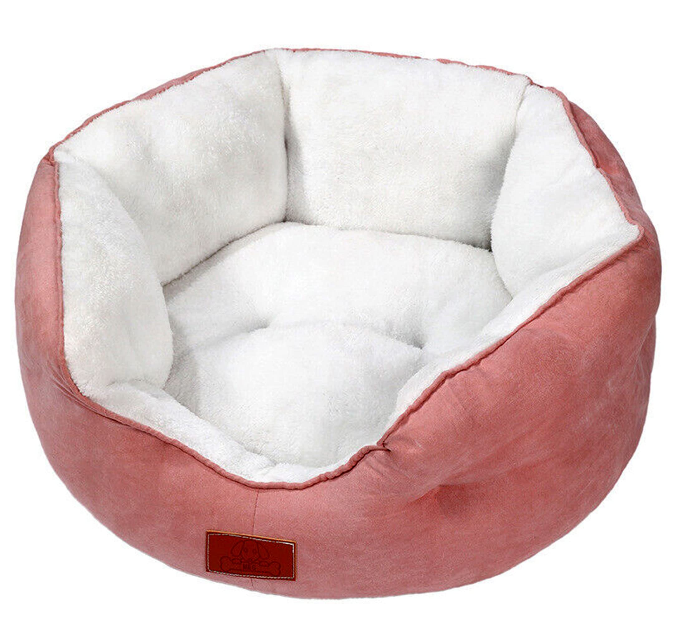GA COMMUNICATIONS Pet Bed For Medium Size Dogs And Cats, Extra Soft Fleece Plush Outdoor Dog Bed Non-Slip Bottom Dog Sofa Bed – Washable Removeable Cover Puppy Cushion Beds | Pink, Medium |