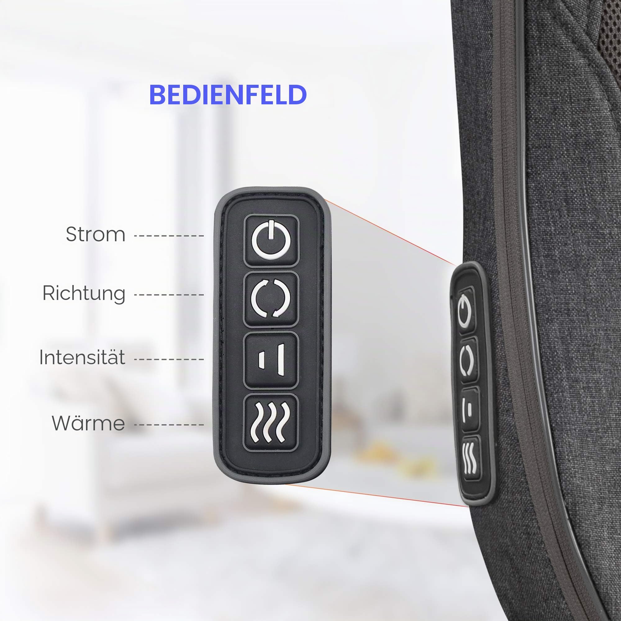 COMFIER Massagekissen, Shiatsu Rückenmassagegerät mit Wärme, tragbares Massagegerät, Stuhlmassagegerät für Büro Entspannung，Geschenke für Frauen/Männer