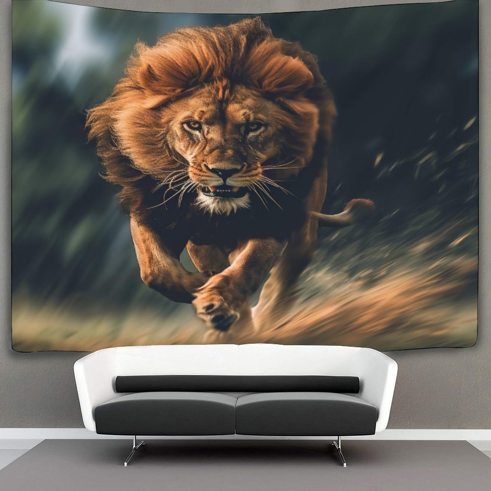 kaiyun Brown Lion Tapestry,Animal Art Wall Hanging Decoration for Living Room Bedroom & Dorm 130cmx150cm