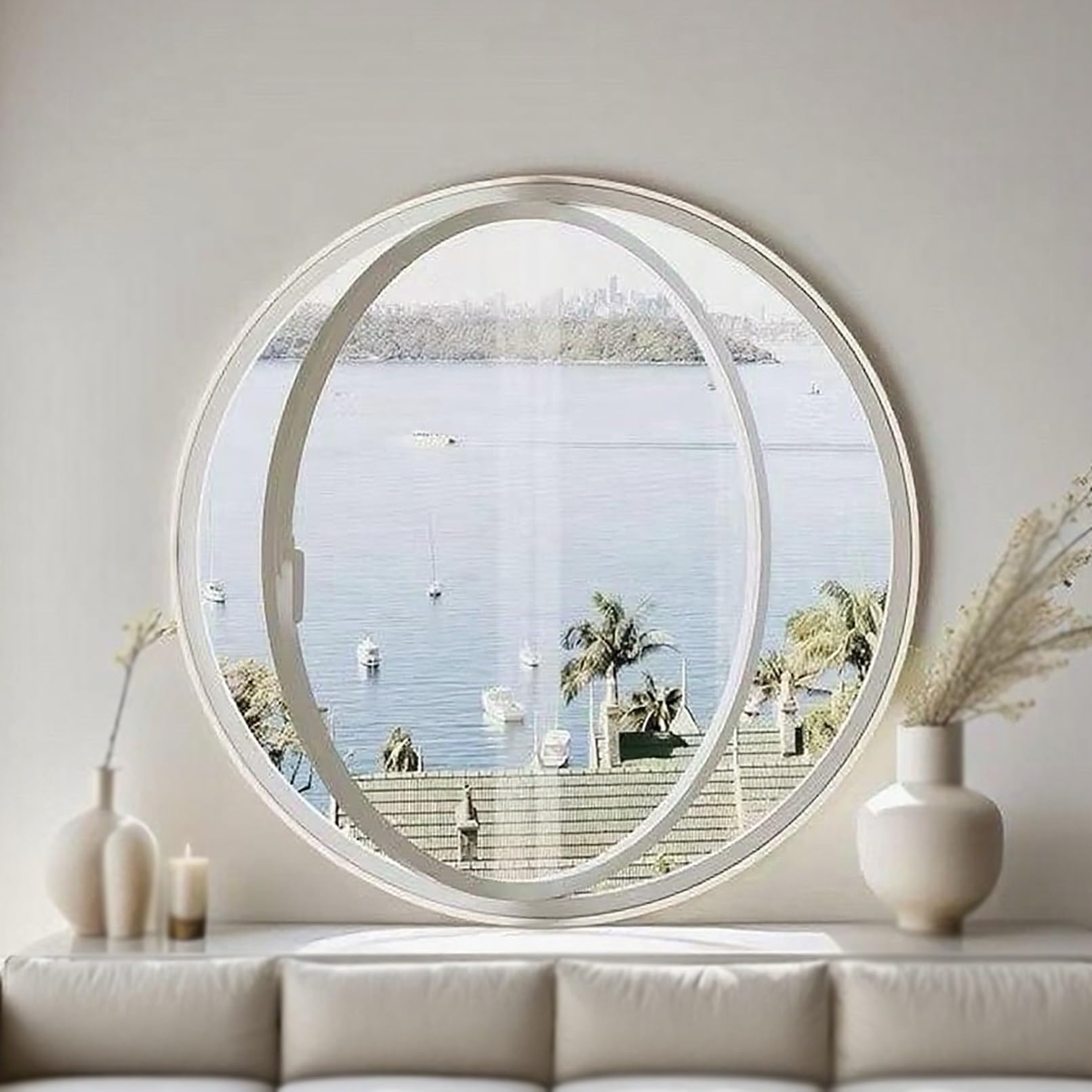 Ventana redonda giratoria blanca de 60 cm como repuesto de ventilación