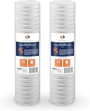 Aquaboon 1 Micron 20 x 4.5 Whole House String Wound Water Filter 2-Pack