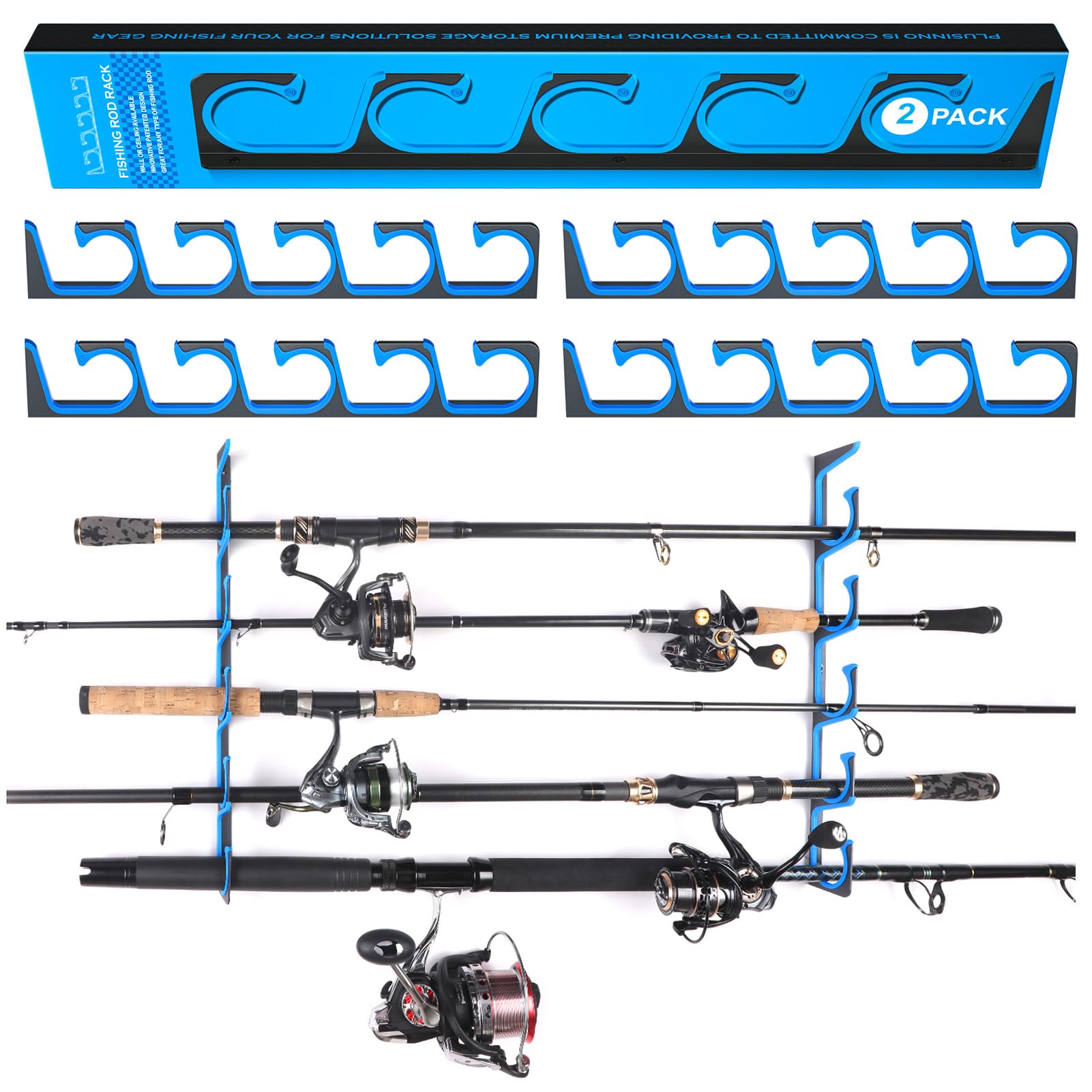 Fishing Combos Holder, for Rod Nets Storage, Aviation Aluminum Fishing Pole Racks for Garage
