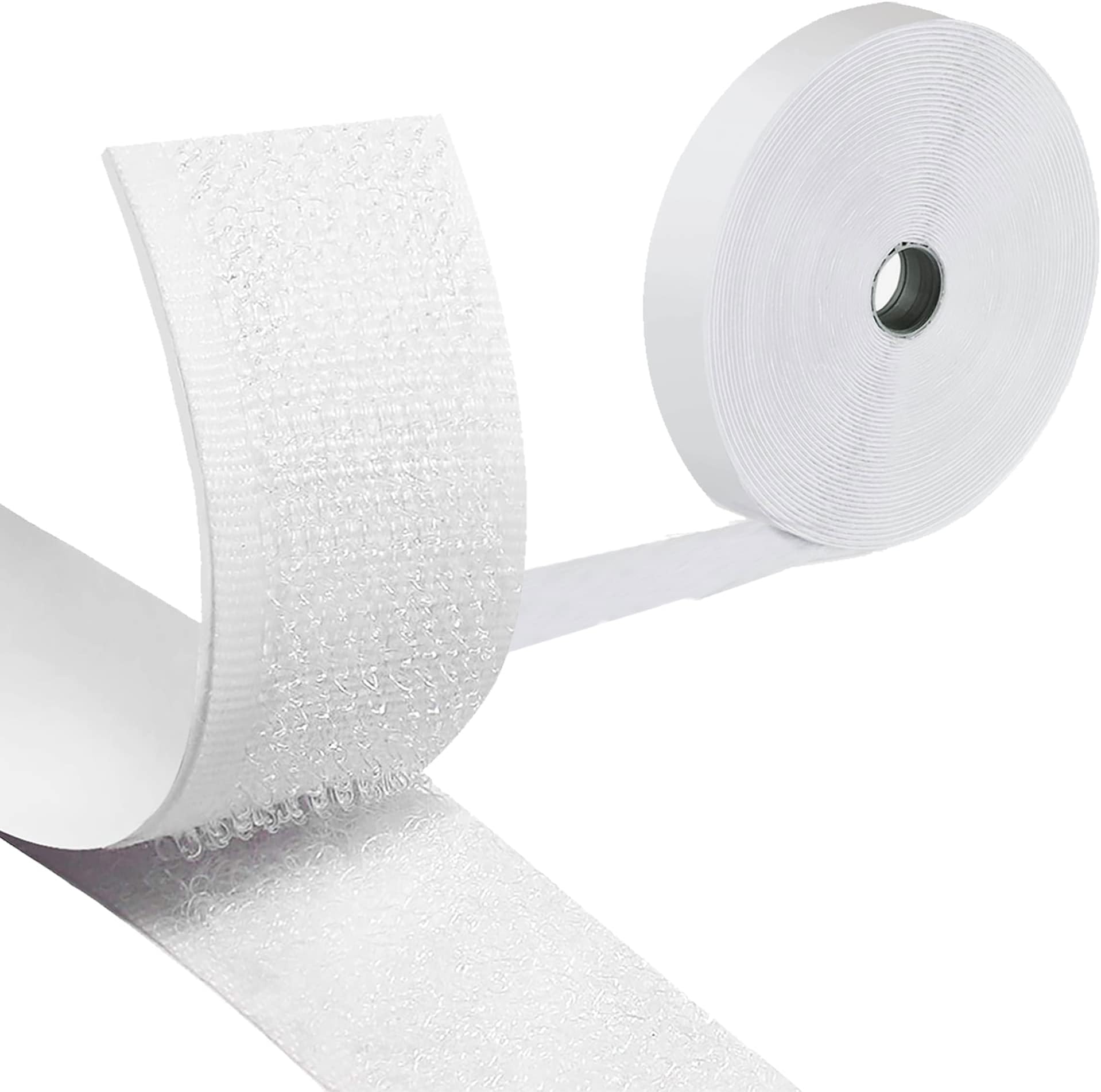 The Bead Shop5 Metre Self Adhesive Hook And Loop Tape, Double Sided Sticky Back Fastening Tape, 20mm Wide - White