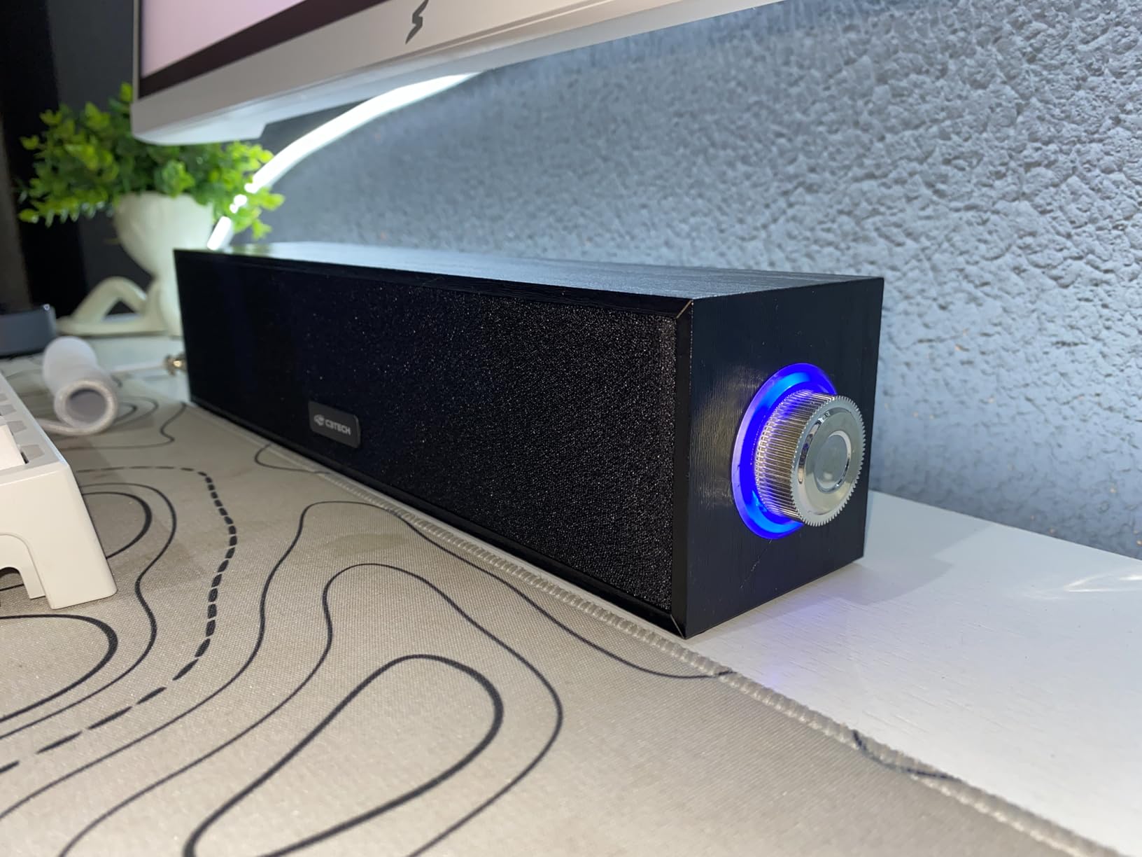 Soundbar 2.0 Sb-30bw Marrom Som De Cinema C3tech Frequência 90hz A 20khz