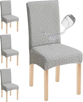 Genina Waterproof Dining Chair Covers Set of 4, Stretch Chair Slipcovers