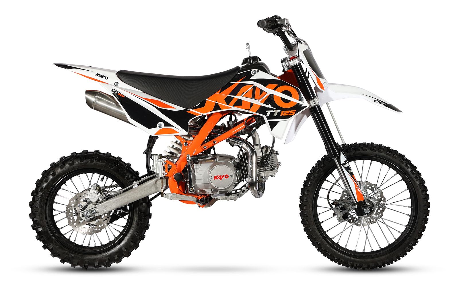 125 125cc Cross Dirt Bike Pit Bike Orange/Weiß (17/14" Räder)