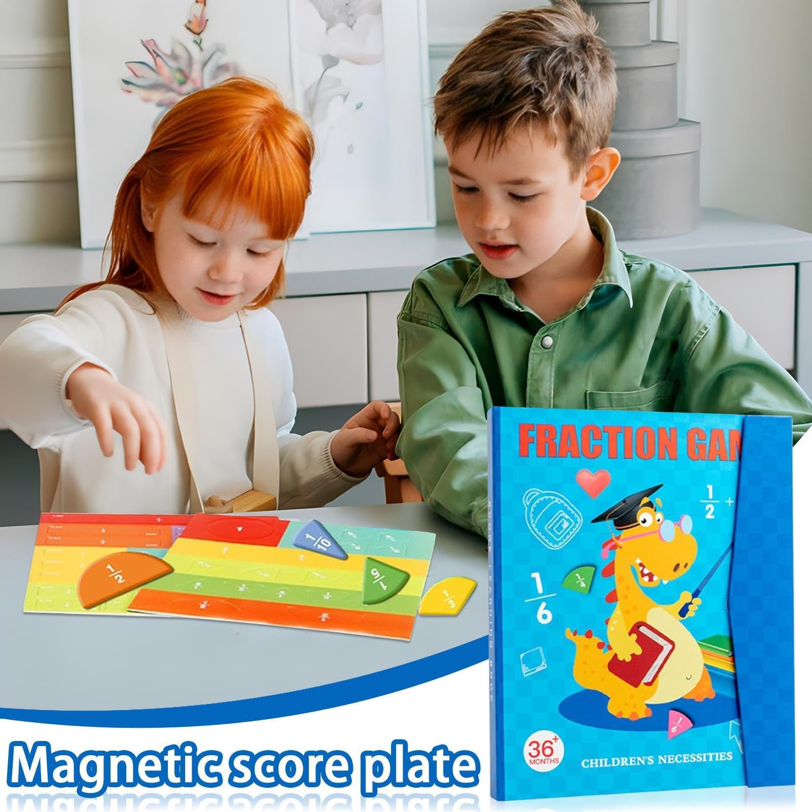 Frazione magnetica - Puzzle educativo con frazione magnetica, attività didattiche per bambini dai 4 anni in su, pratica di gruppo, scuola elementare, casa, aula