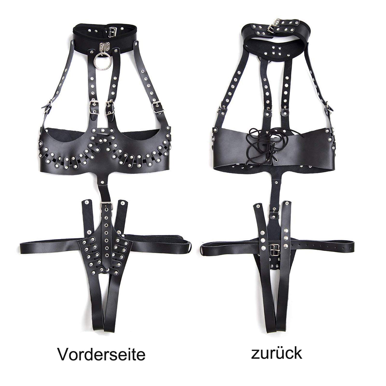 Imbracatura per il corpo Intimo di contenzione - Imbracatura in pelle regolabile Stringa a rete Corpo BDSM Bondage Fetish Erotico Senza seno Schiavo sexy Lingerie Restrizioni attraenti Giocattolo
