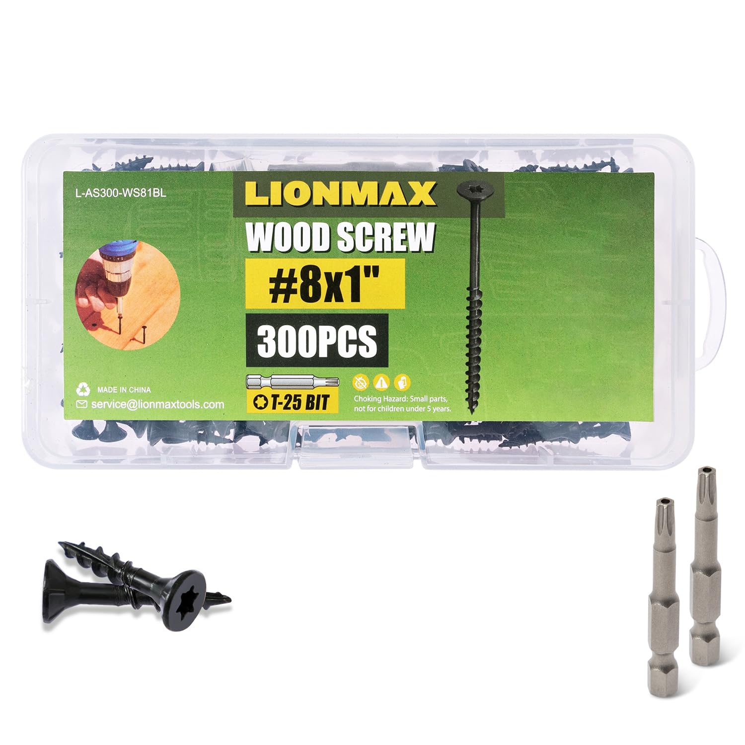 LIONMAX Deck Screws - 300 Pack, 1-1/2 Inch -22 LIONMAX Deck Screws - 300 Pack, 1-1/2 Inch -22