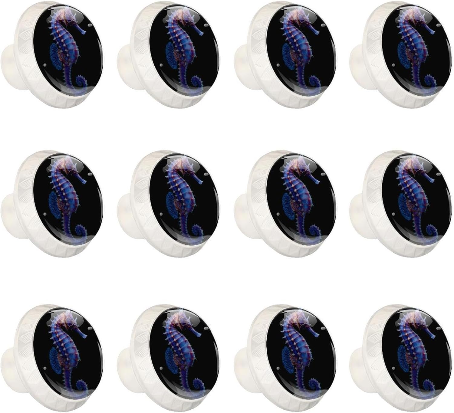 Seahorse Decorative Drawer Knobs Gift Set, Beautiful Pattern Cabinet Pulls for Kitchen Bedroom Bathroom Dresser Wardrobe Decor