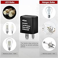 Vista 3 de Nilight 4 piezas relé intermitente ajustable de 2 pines, relé intermitente electrónico, 12V, corrige la señal de giro de motocicleta e intermitente