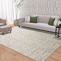 Tapete Sala Quarto Rústico 2,00m x 3,00m Grande Antiderrapante Decoração Boho Bege Mesclado Cru Caramelo Artesanal de Tear Jacquard Lavável na Máquina