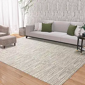 Tapete Sala Quarto Rústico 2,00m x 3,00m Grande Antiderrapante Decoração Boho Bege Mesclado Cru Caramelo Artesanal de Tear Jacquard Lavável na Máquina