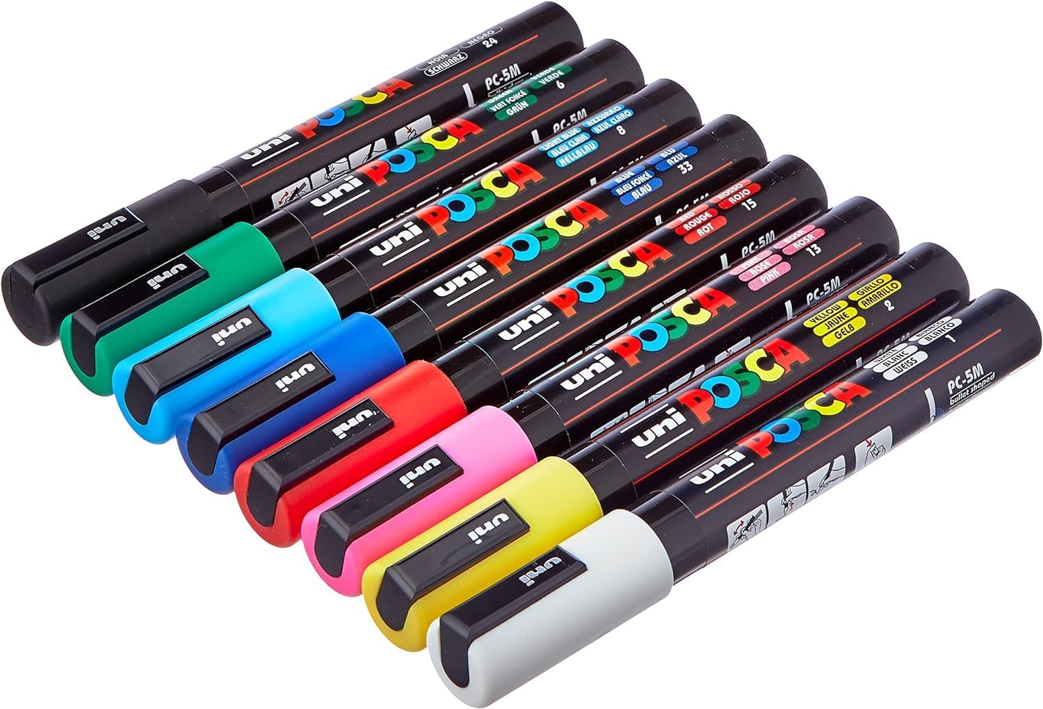 Posca UNI Set PC 5M Basic – Pack of 8 Markers
