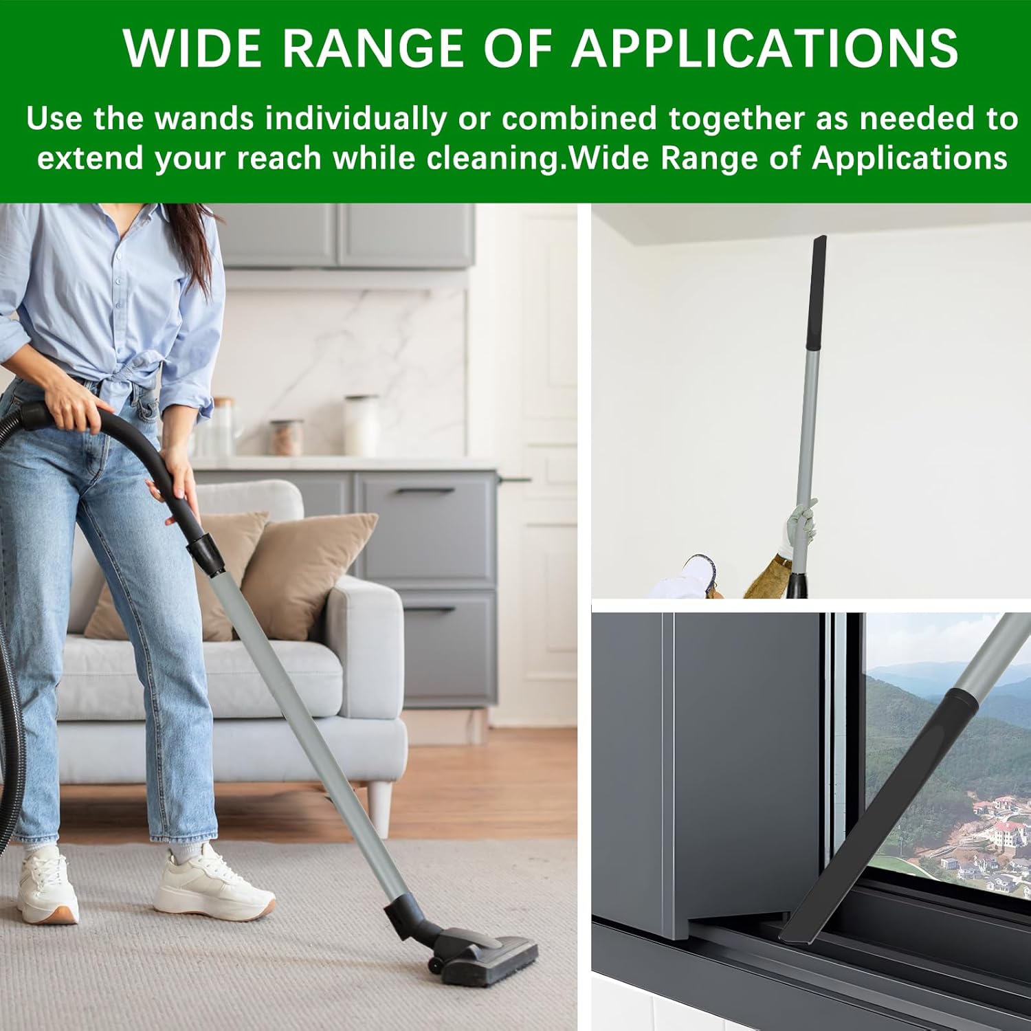 For Kirby Vacuum Attachments & Parts Bundle: 2 Vacuum Extension Tube(224006) + 12" Crevice Tool - Compatible with Kirby Models - Clean Ceiling Fans, Corners, Tight Spaces Kit