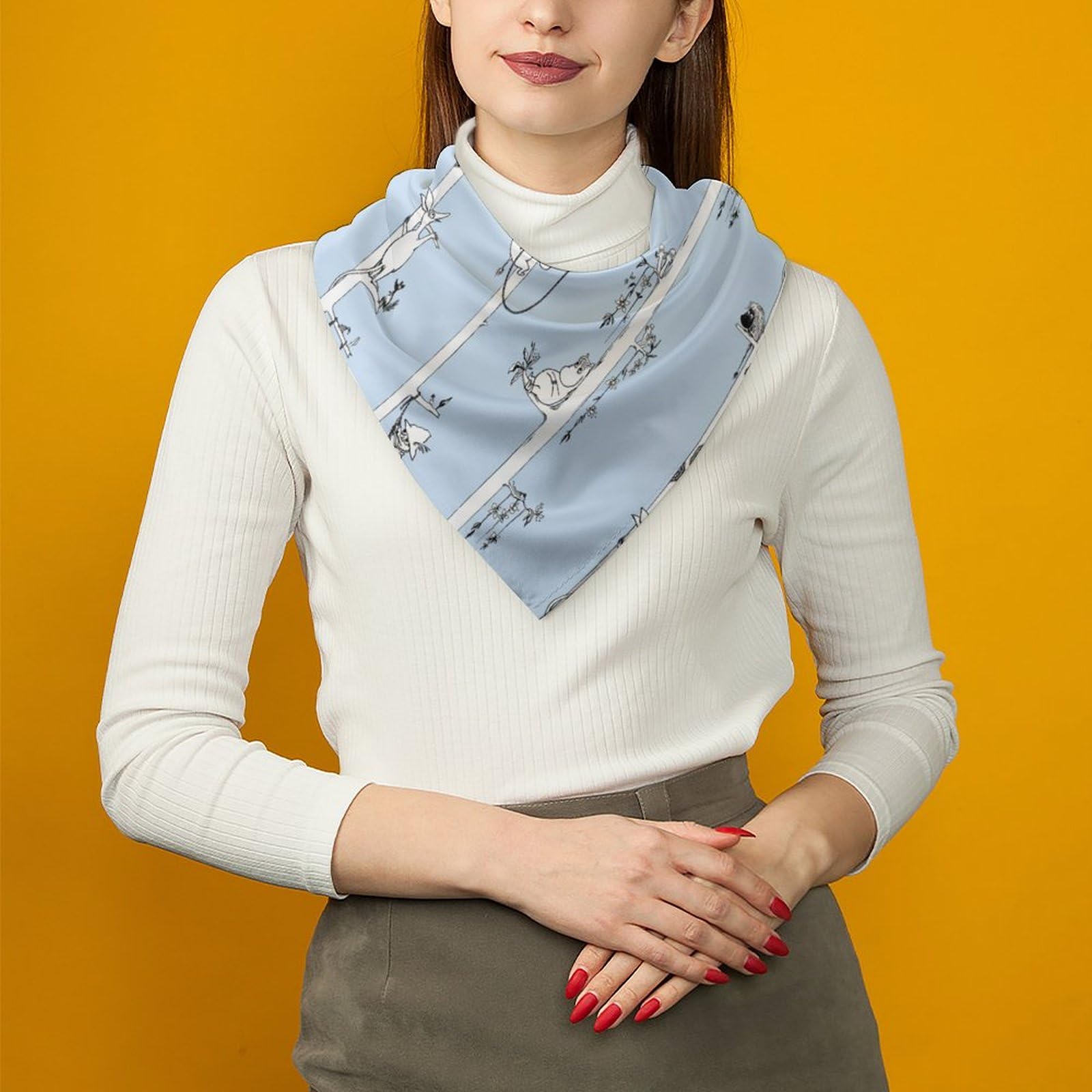 Amazon.co.jp: ムーミン スナフキン スカーフ シルクスカーフ ヘア