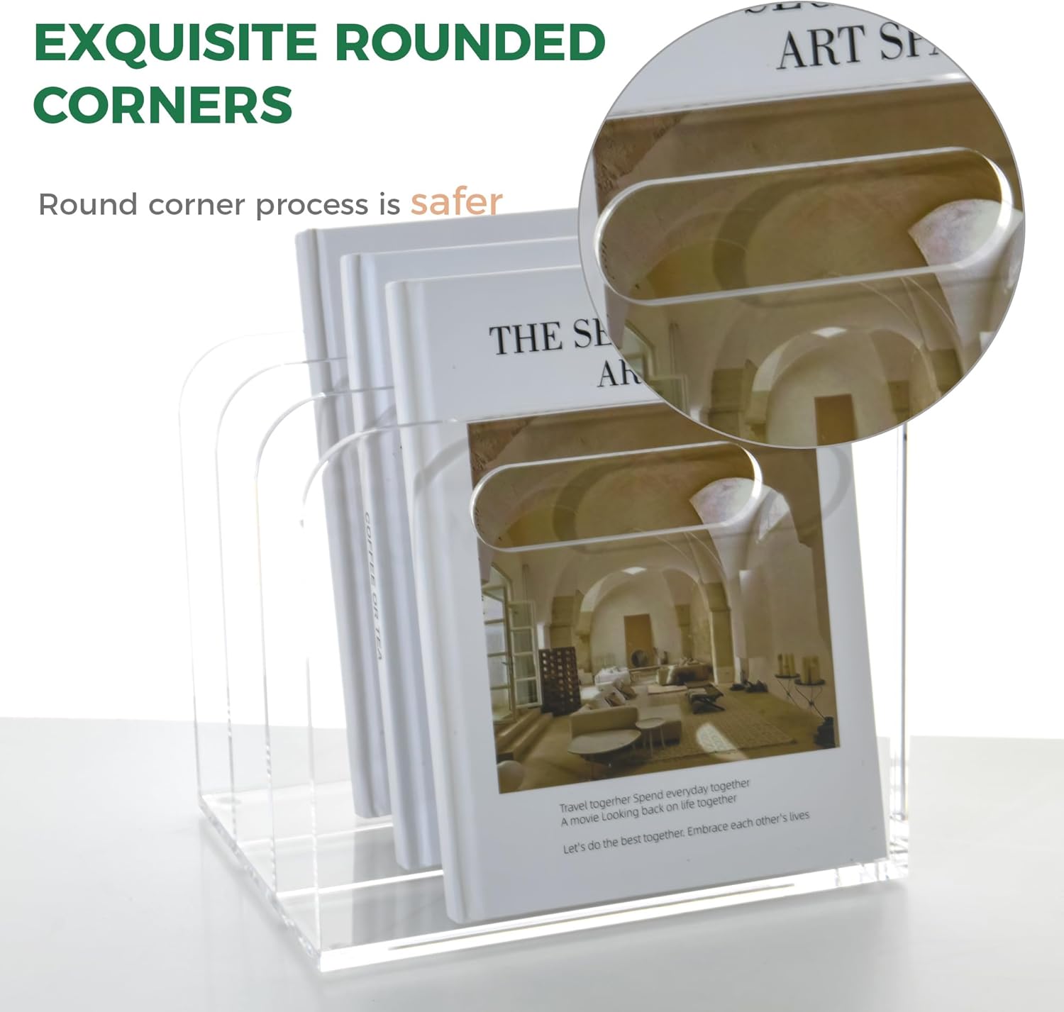 Clear Acrylic Organizers - 3 Vertical Compartments Acrylic Folder Organizer & File Organizer, Desk Document Storage Bins for Magazines, Binders - Multipurpose Home Office Desk Organizer