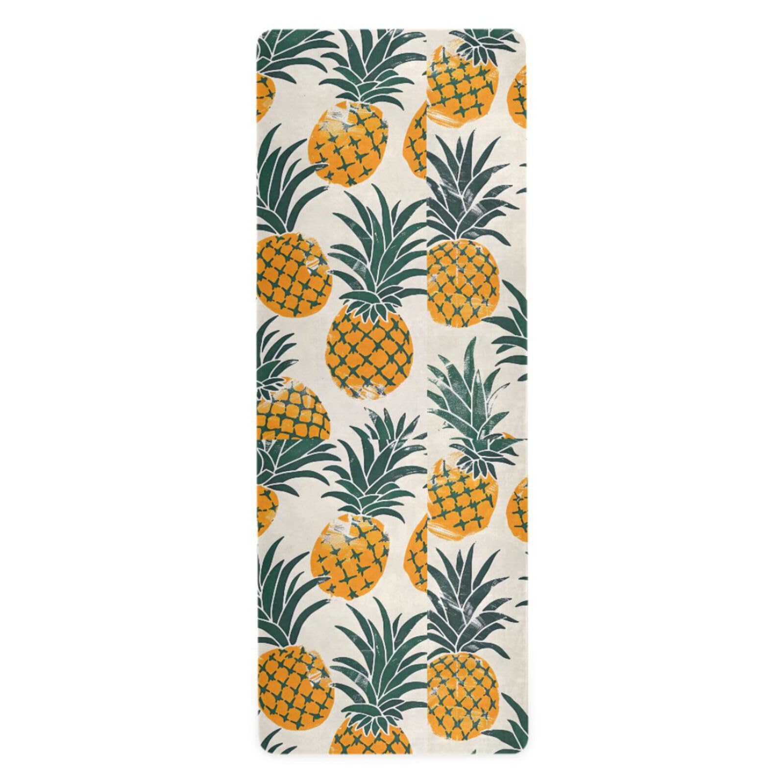 Pineapples Yoga Mat Non Slip Thick Kids Eco Friendly Rubber Workout Foldable Yoga Mat Women Exercise