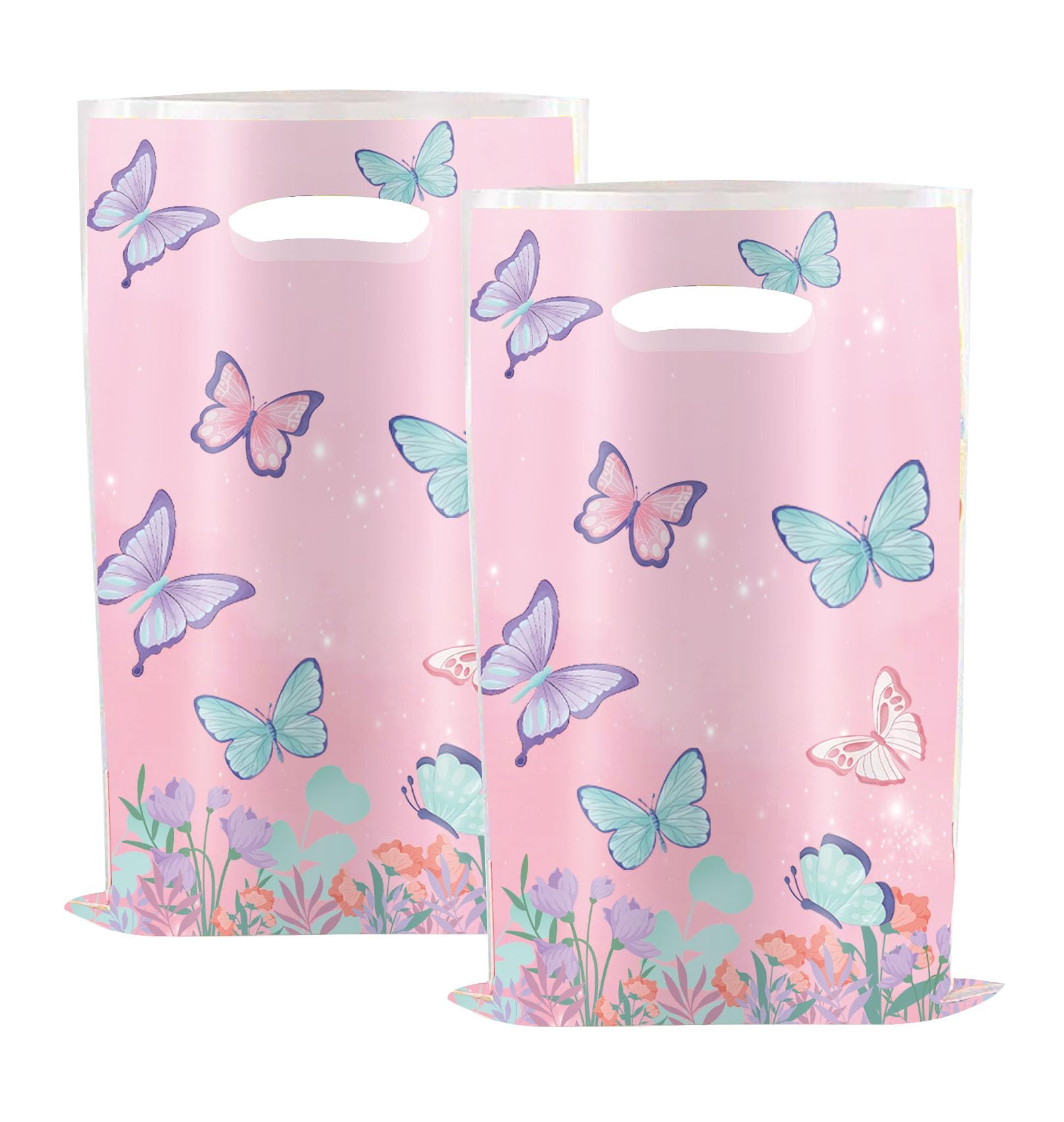YYaaloa 30pcs Goodie Bags Party Favor Bags Plastic Candy Gift Bags Bulk for Birthday Baby shower Return Gift (Butterfly A 30pcs)