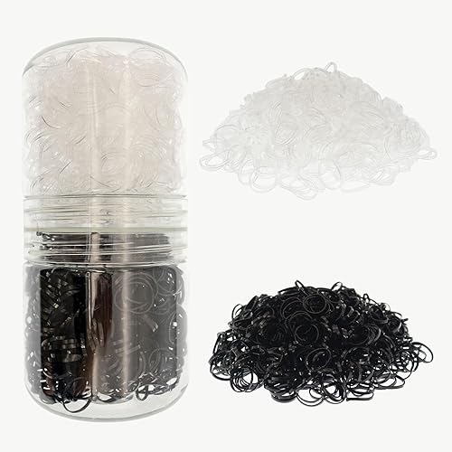 1500 mini bandas de goma para el cabello, bandas de goma antideslizantes para trenzas de cabello de niñas, lazos elásticos para el cabello (negro y