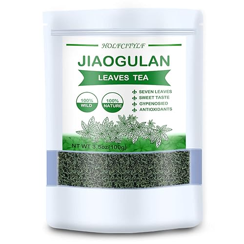 Hojas de té Wild Jiaogulan, té Gynostemma, 3.5 onzas (3.53 oz), 100% natural, sin azúcar, sin Gmo