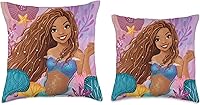Vista 3 de Disney Little Mermaid Ariel Under The Sea Smile - Almohada de 18 x 18 pulgadas, multicolor