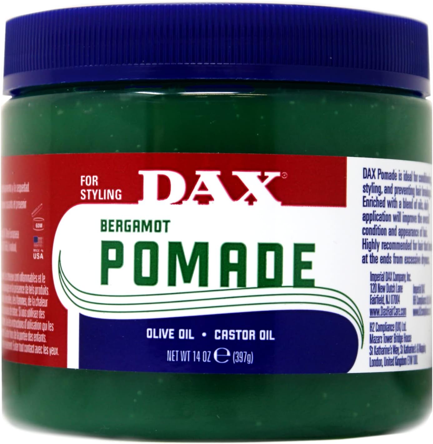 Dax Pomade (Bergamot) 14oz. Jar by DAX