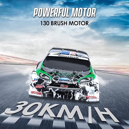 Miniatura 5 de Hobby RC Cars, 18.6 mih escala 128, auto de control remoto rápido de alta velocidad para adultos y niños, chasis de aleación de 4WD 2.4 GHz,