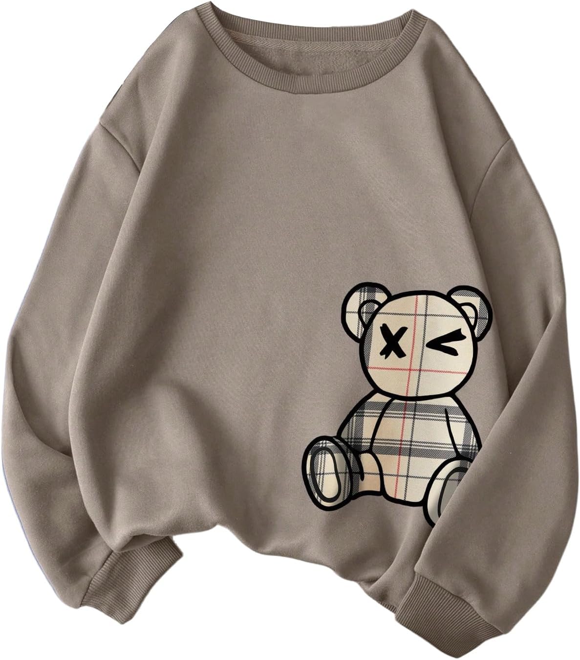 SweatyRocks Women's Crewneck Graphic Sweatshirt Long Sleeve Pullover Oversize Sweatshirts Fall Winter Trendy