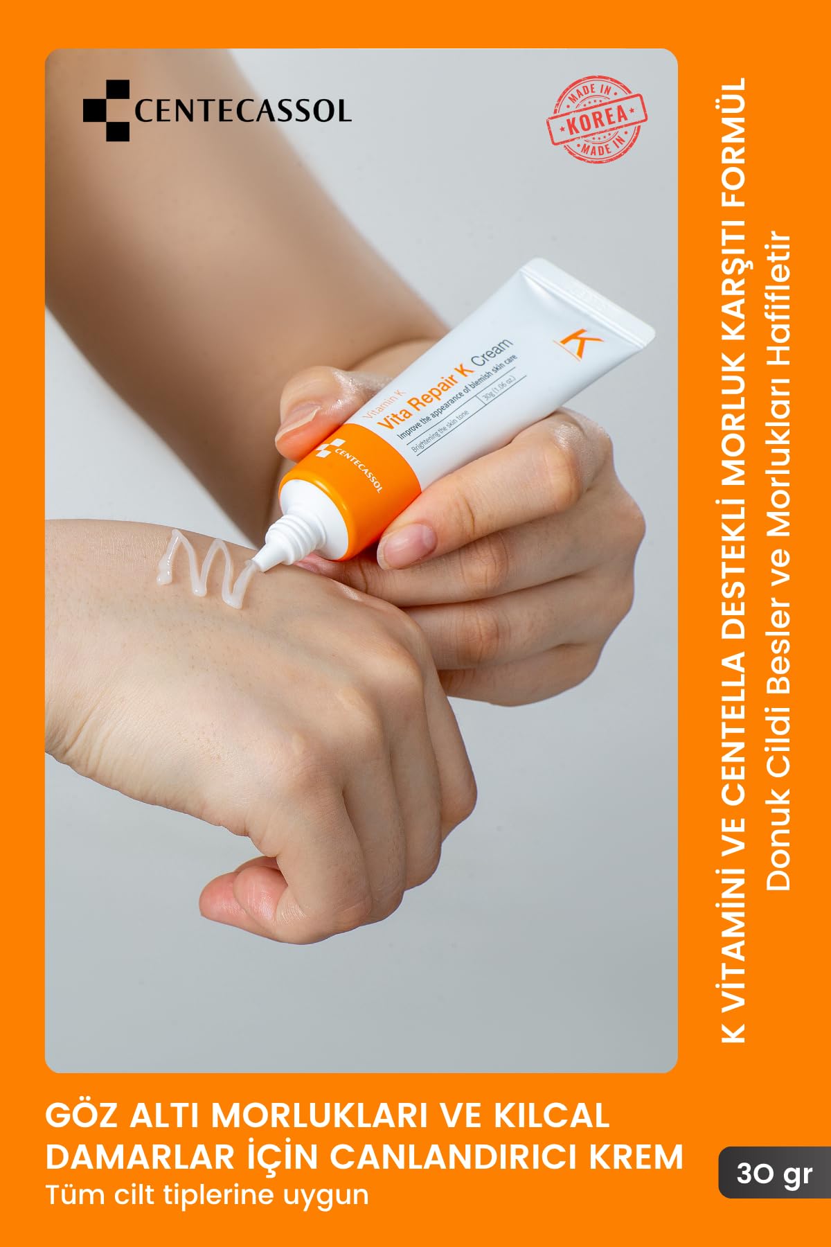 K Vitaminli Krem - Cilt ve Göz Altı Morlukları ile Kılcal Damar Problemleri İçin Krem