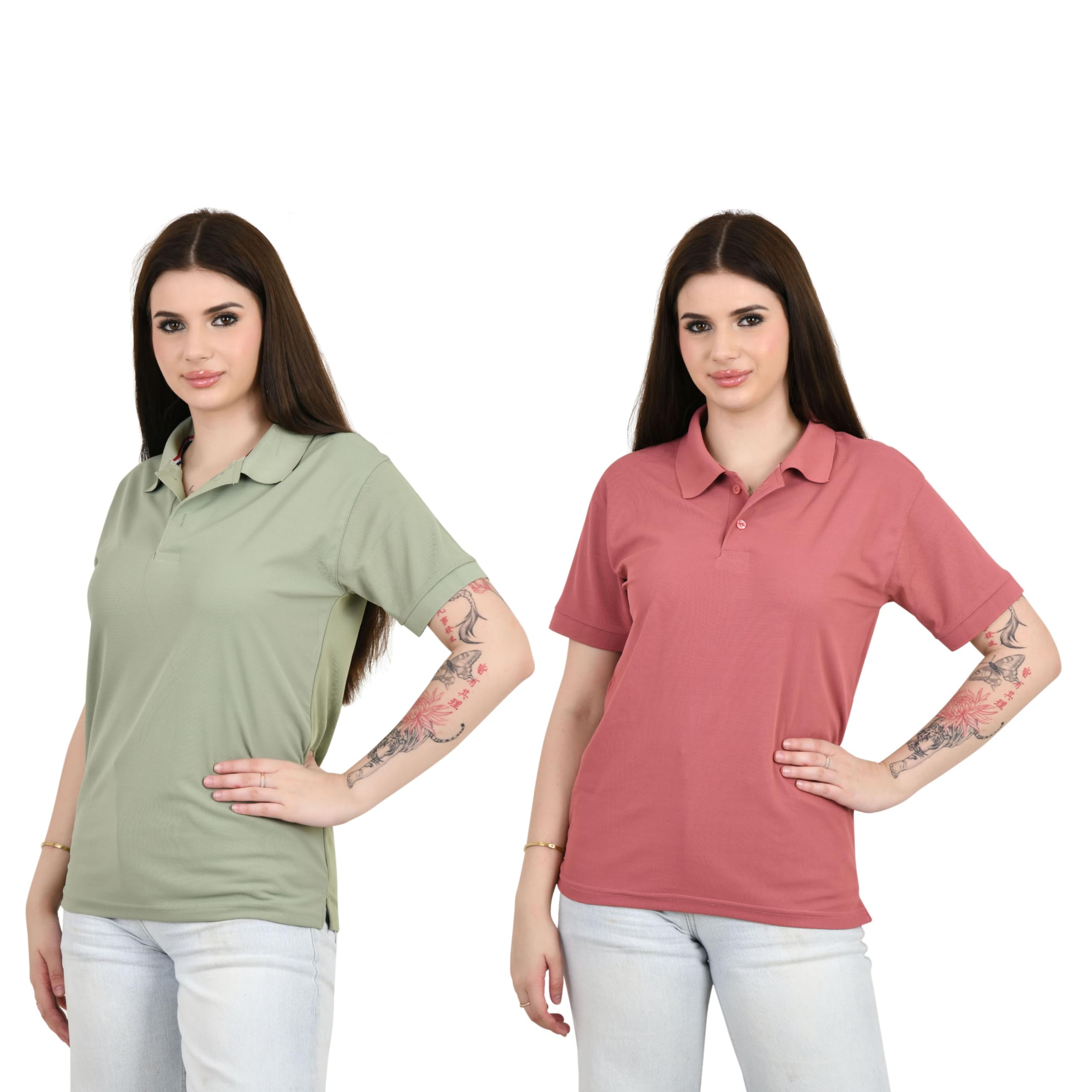 Combo Women's Cotton Regular Fit Polo T-Shirt