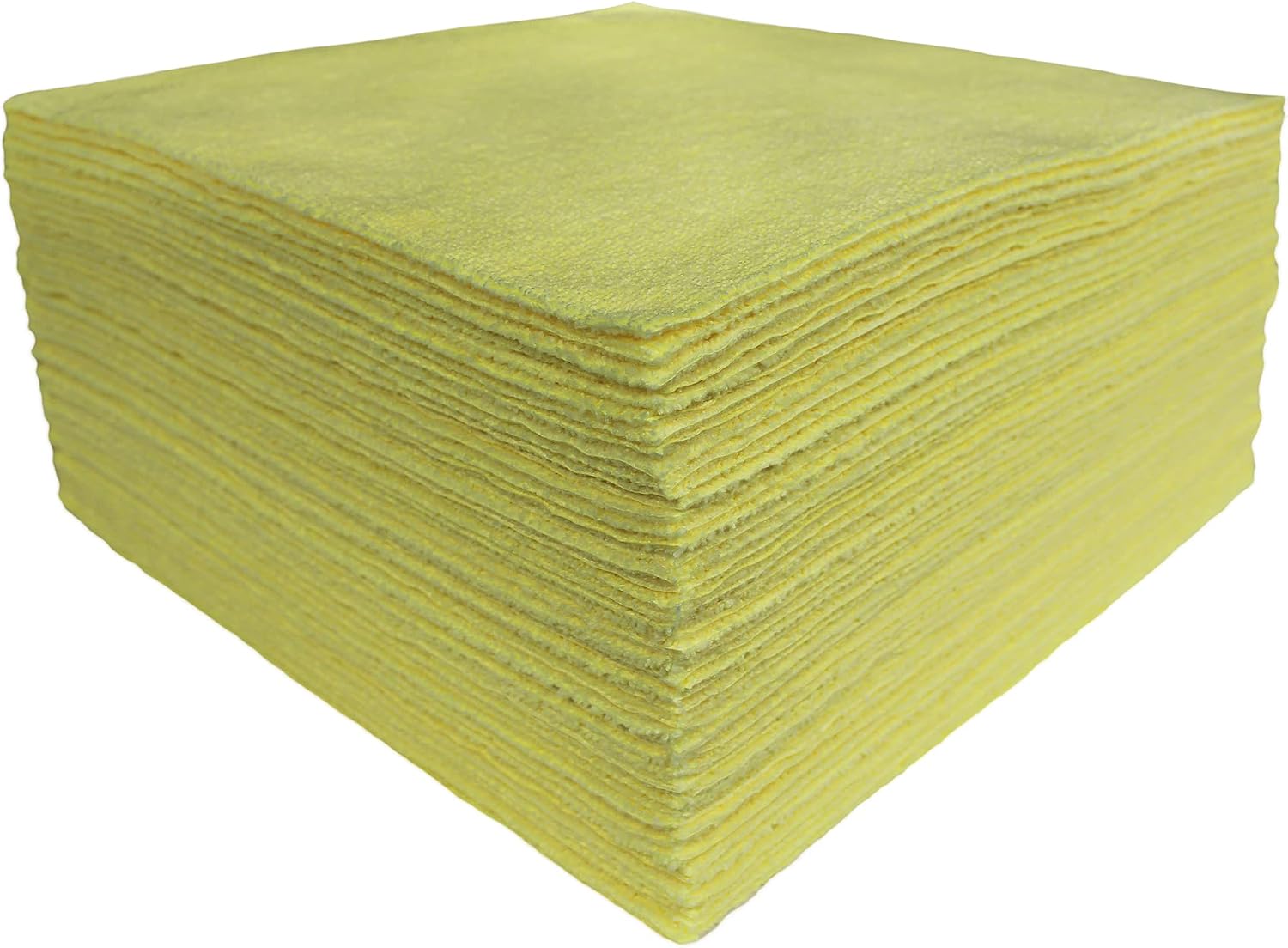 Detailer's Preference Edgeless 300 GSM Microfiber Car Detailing Towels, Cleaning Cloths, Washing, Drying, Polishing, Lint-Free, Streak-Free, Scratch-Free, Machine Washable, 12x12 in, 50-Pack, Yellow