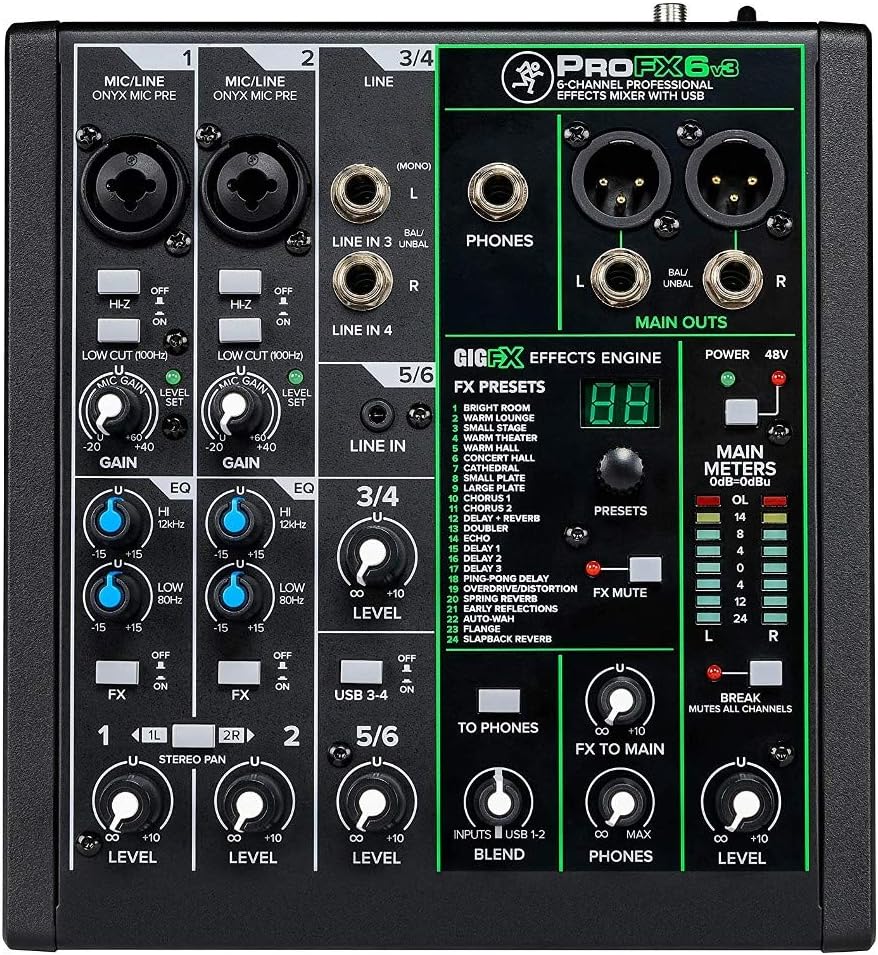 Behringer PRO MIXER DX2000USB Professional 7 Channel DJ Mixer with