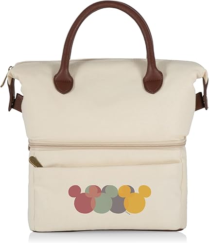 PICNIC TIME Urban, Cooler Tote, bolsa de almuerzo aislada, 9.8 x 5.5 x 10.1, Disney Mickey - Beige con detalles marrones