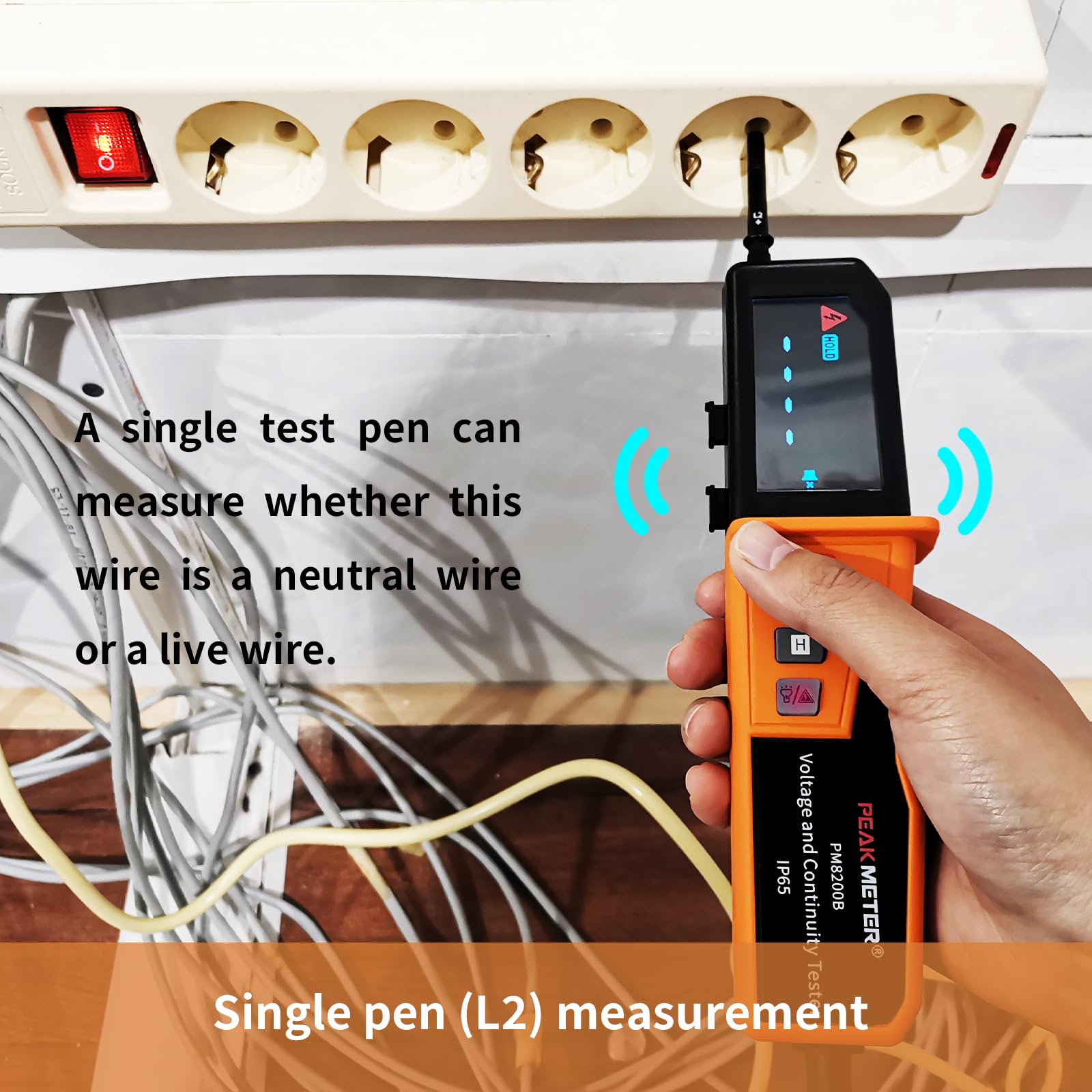 Tester di Tensione, Voltmetro Digitale Multifunzione Impermeabile, IP65, con Display LCD. Misurazione Della Tensione CA/CC Fino a 1200 V CA/1500 V CC(PM8200B)