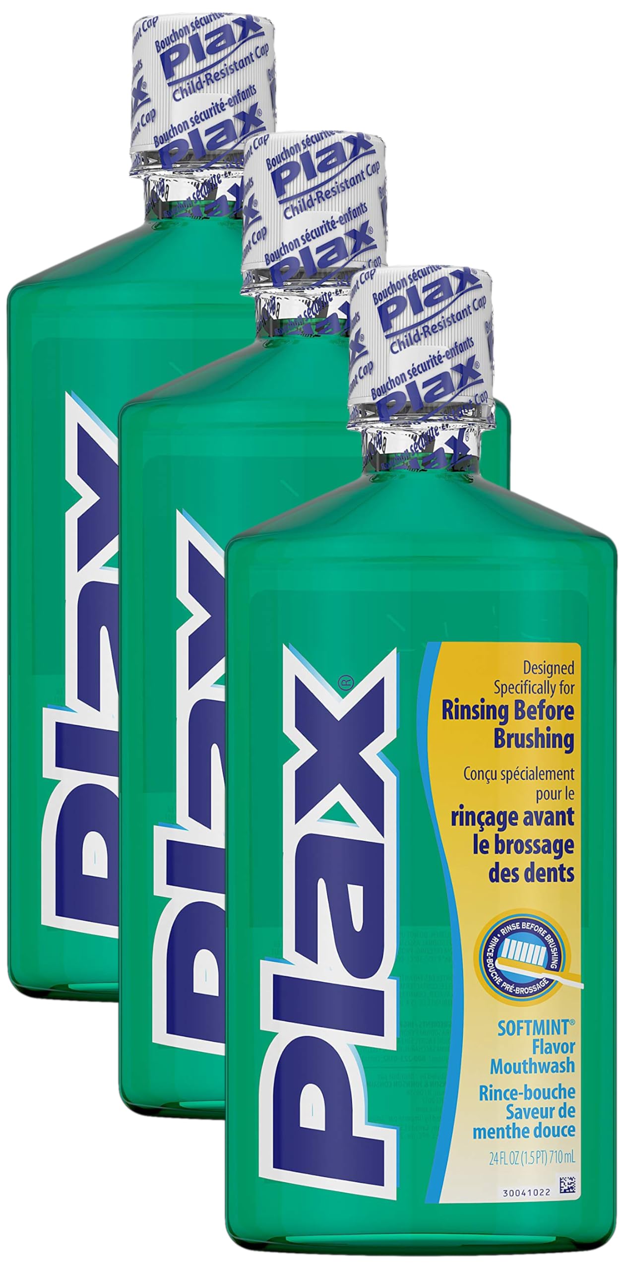 Plax Advanced PreBrushing Dental Rinse Soft Mint 24 Ounce Pack of 3