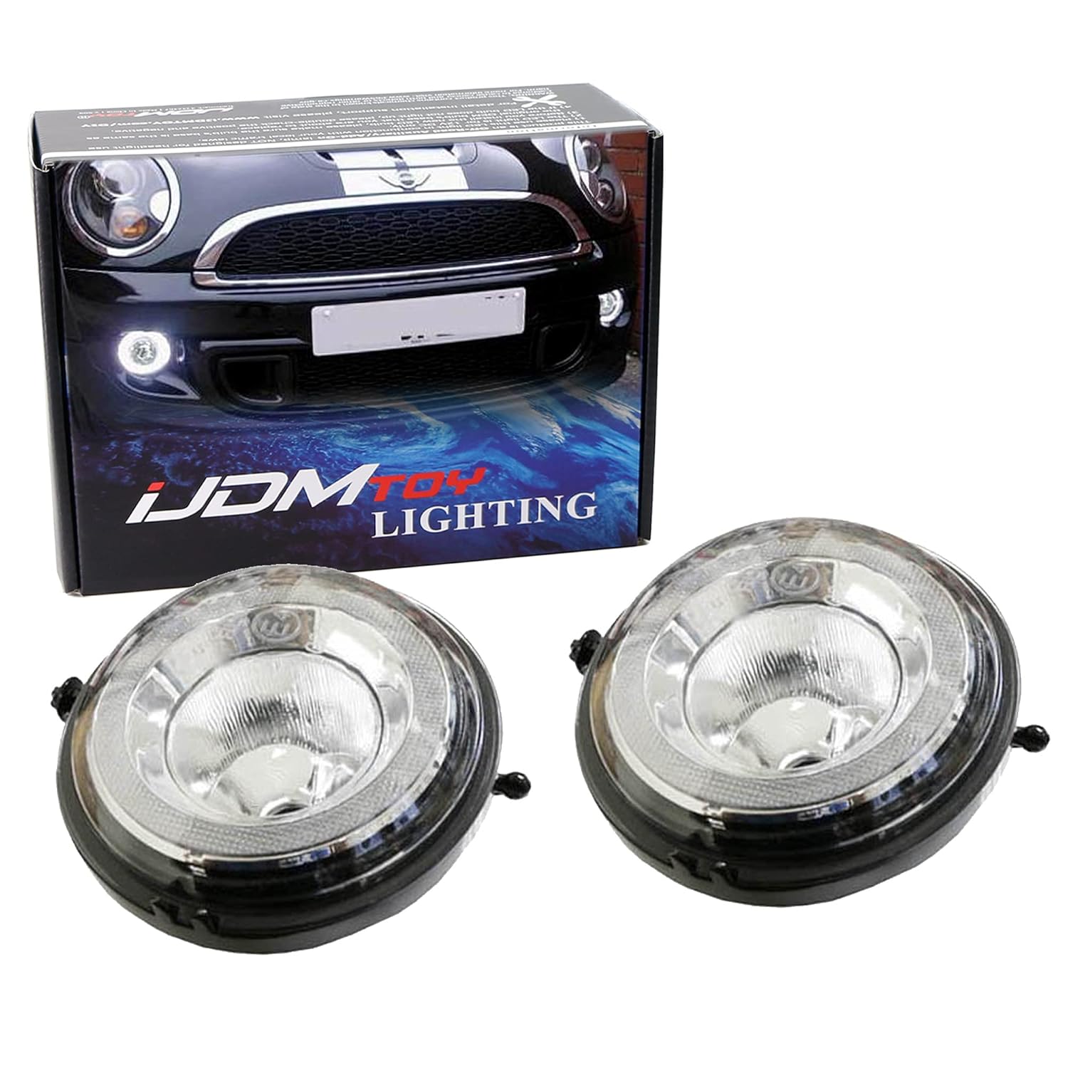 iJDMTOY Exact Fit 12CREE LED Daytime Running Lights Fog Lamps Assembly