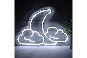 Celestial Dream: Cloud and Moon Neon Sign