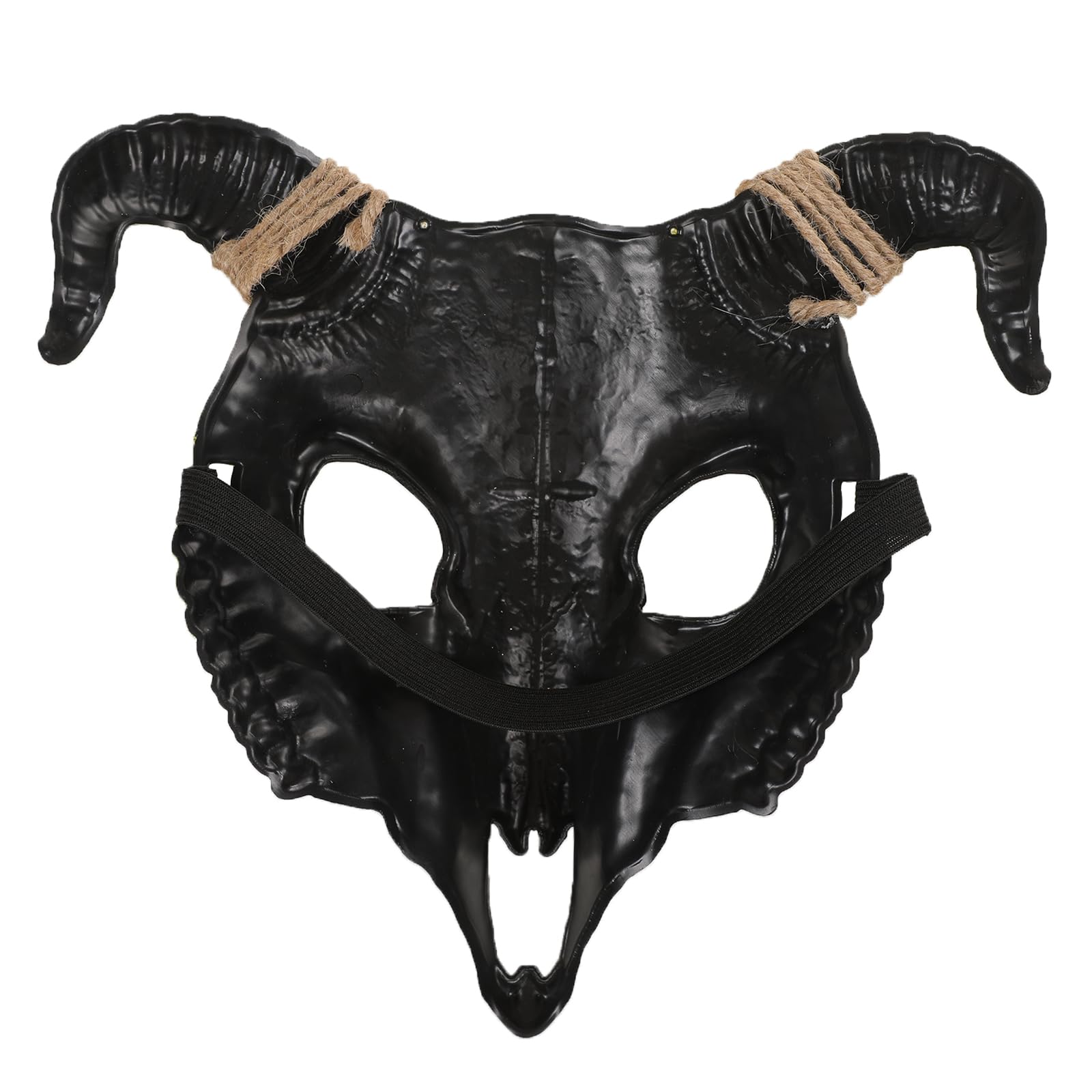 Goat Skull Mask Animal Scary Skull Ram Devil Horns Demon Evil Half Face Prop for Cosplay Halloween Party Masquerade Decor(Green) - Image 4