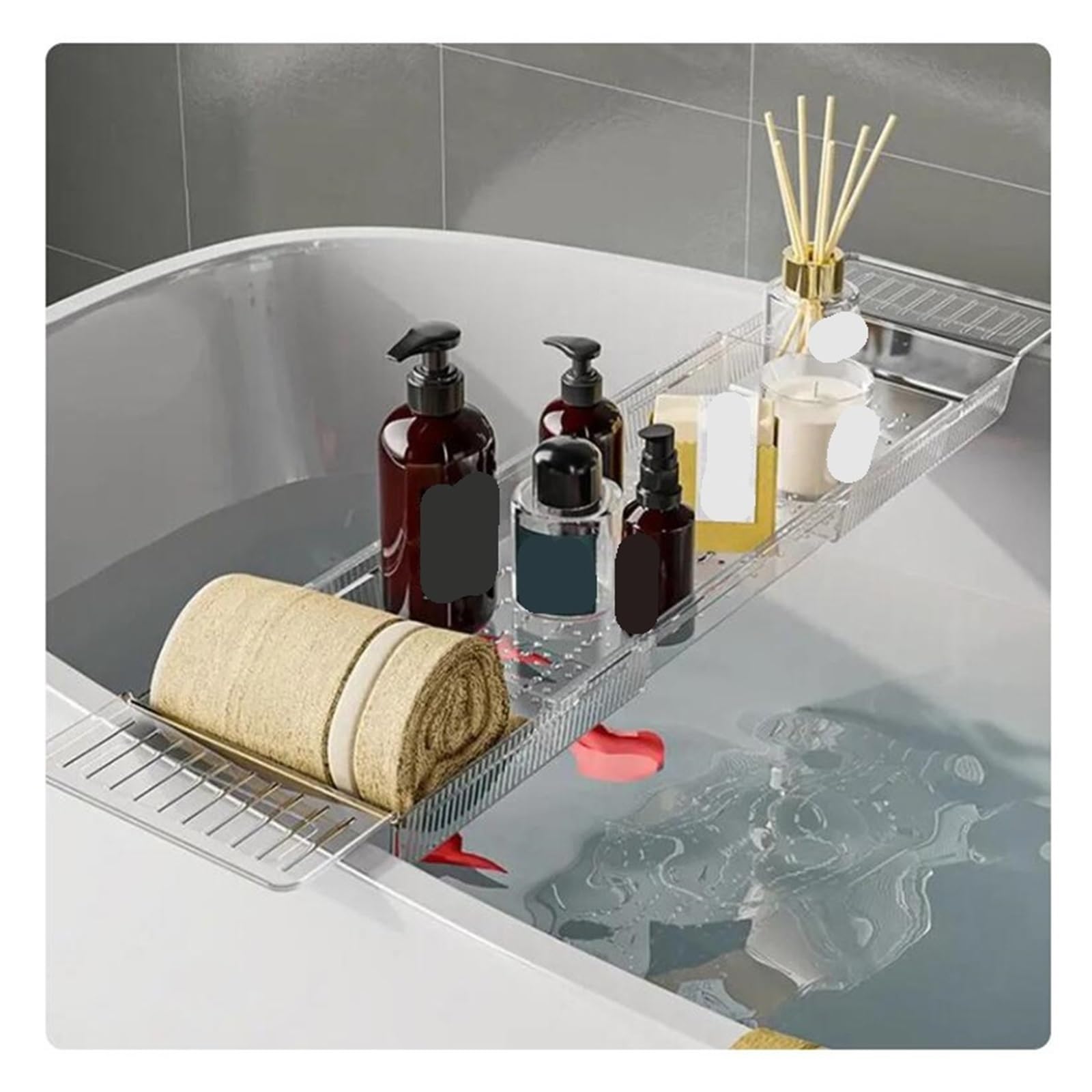 Bandeja for bañera de baño, Mesa Extensible, Organizador Multifuncional | Green