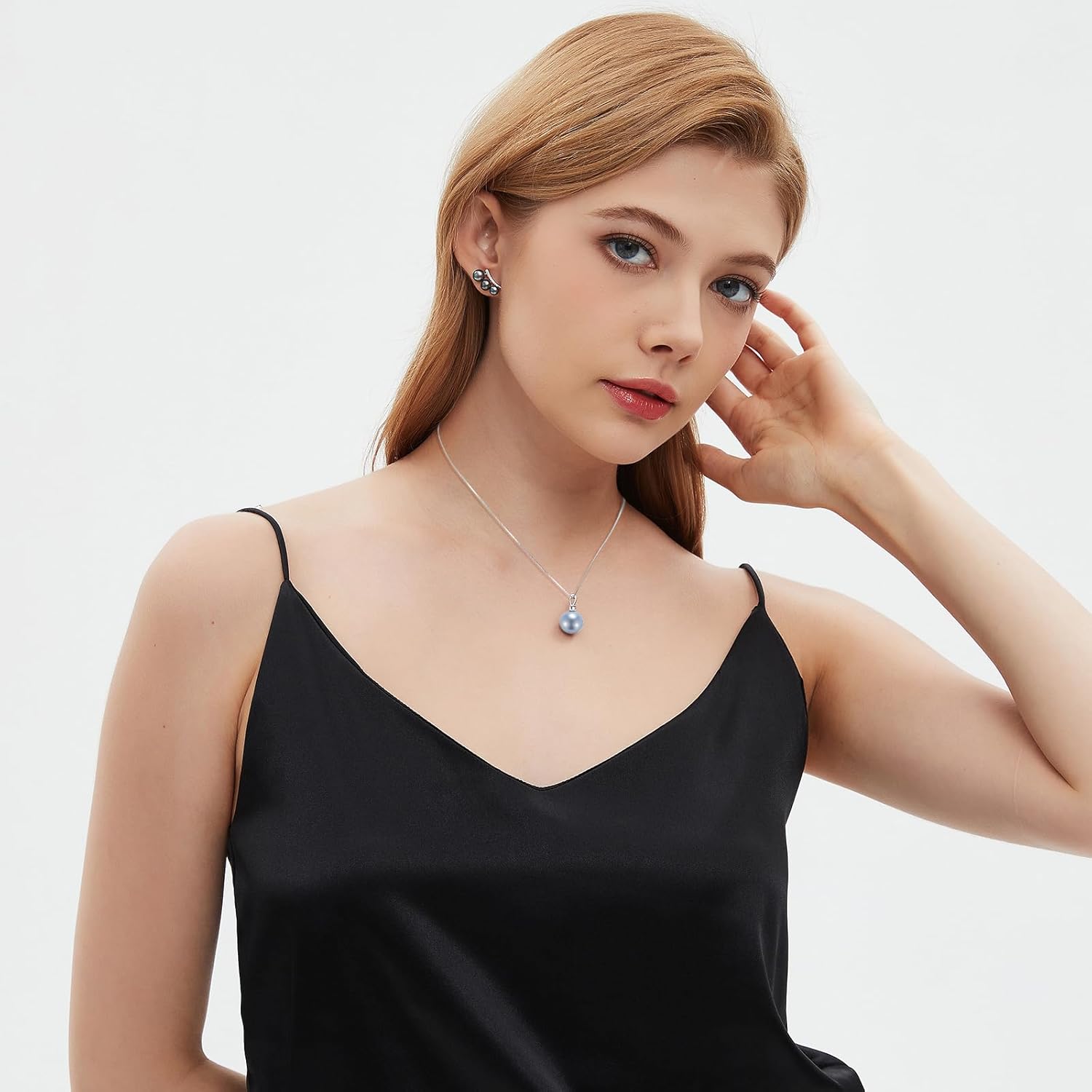 Cultured 11-12MM Round Pink Purple Blue Grey Golden Tahitian Black Pearl Necklace for Women, S925 Sterling Silver 18K Gold Plated, Single Pearl Pendant Necklace - Image 4