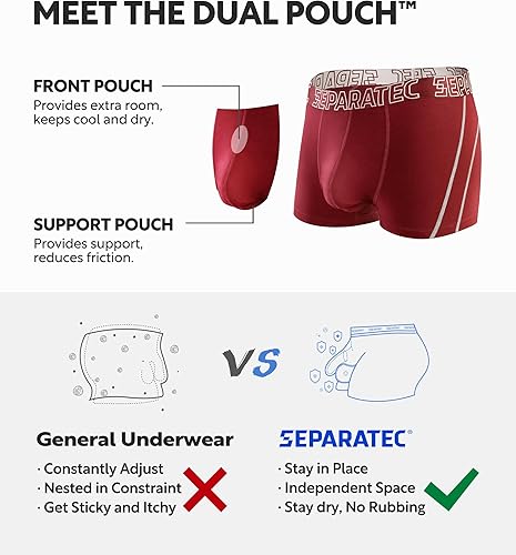 Miniatura 8 de Separatec Mens Trunks Underwear with Dual Pouch Mens Underwear, Soft Breathable Rayon Made from Bamboo Trunks for Men