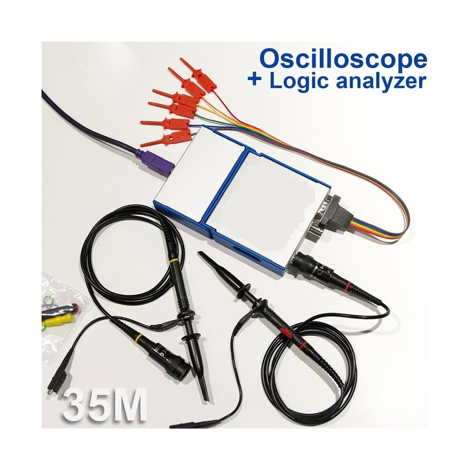Osciloscopio, Osciloscopio Tasa de muestreo 100 MS/s, ancho banda 35 MHz, for automóvil, aficionado, estudiante, ingenieros(OSCA02E)