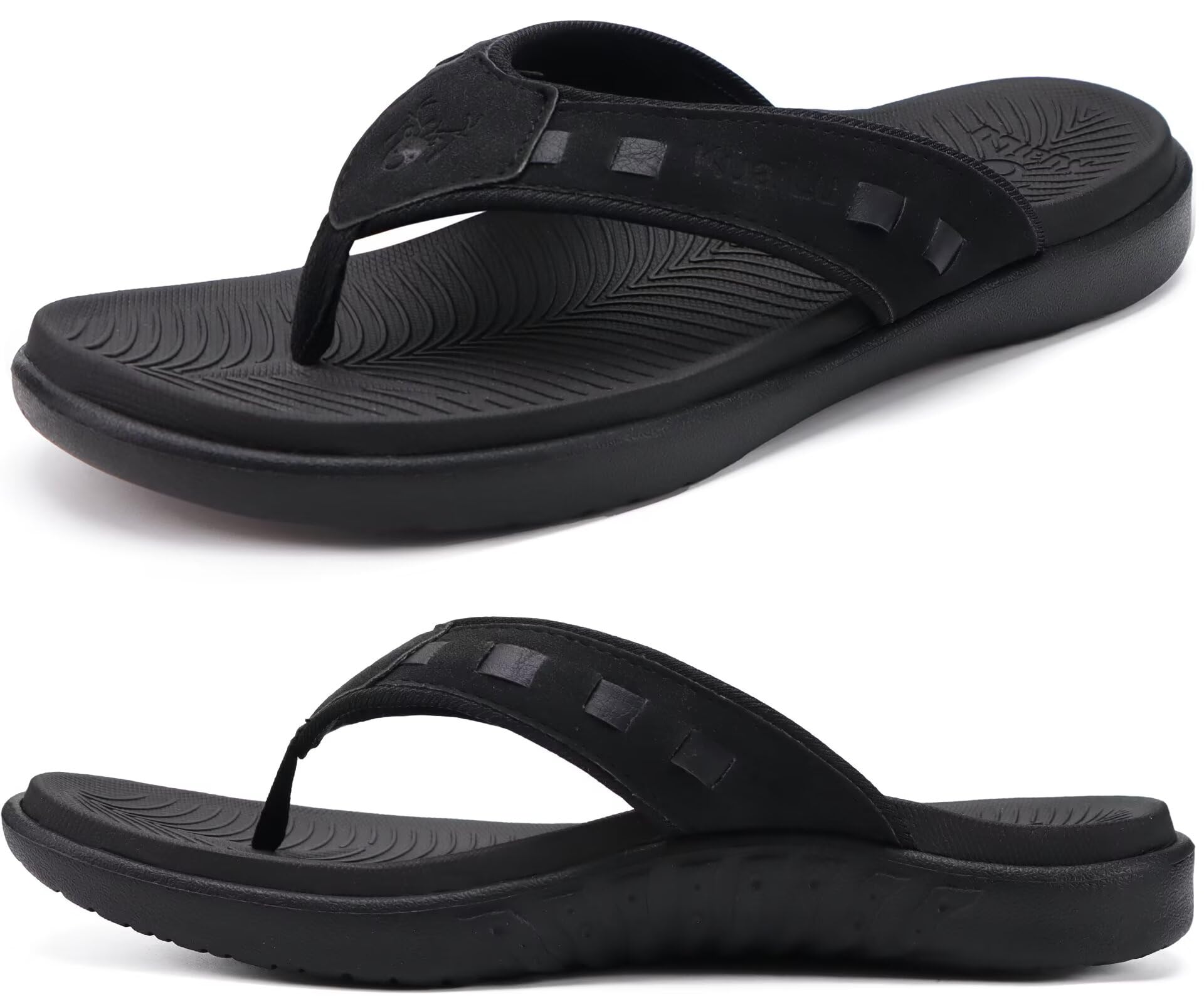 KuaiLu Tongs Hommes Antidérapante Légère Plage Piscine Sport Claquette Sandales Support de L'arche Pantoufle D'été Taille 40-49