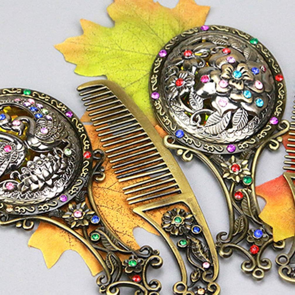 メイクアップミラーコームセット アンティークブラシ ヴィンテージ