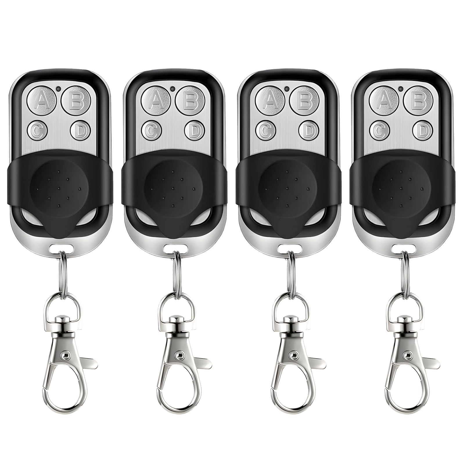 4 Piezas Mando Garaje Universal 433MHz, Mando Garaje Clonador con 4 Botones, MandoPuerta Garaje Codigo Fijo, MandoDistancia Garaje, MandodeGaraje, MandoParking para Puerta deGaraje Automática
