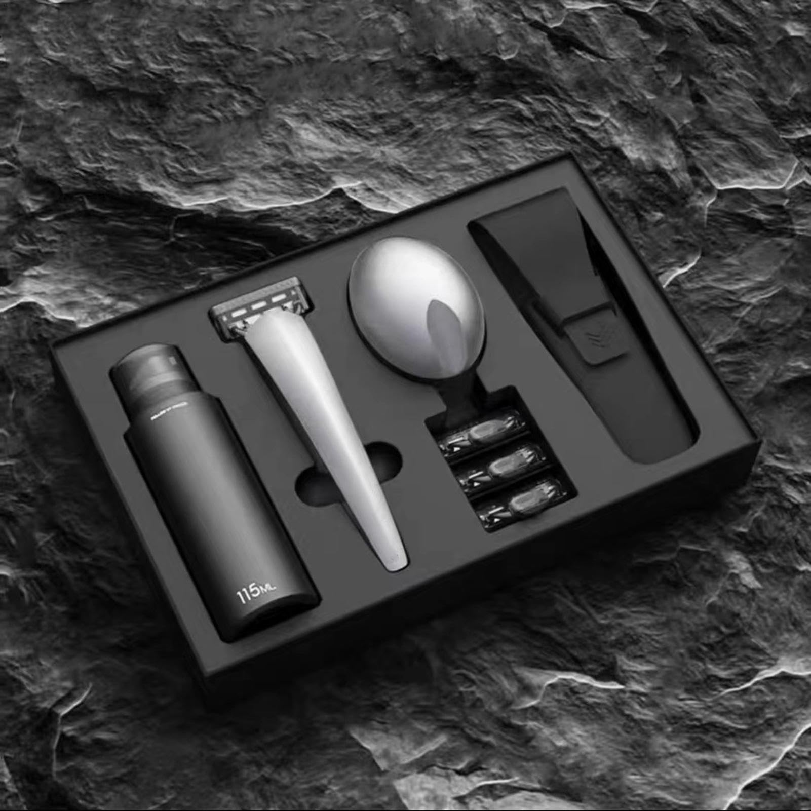 Rasoio manuale da uomo | Kit per rasatura manuale | Rasoio manuale | portatile | Rasoio manuale lavabile, set di manuali da uomo, rasoio manuale da viaggio, set da barba portatile da uomo,