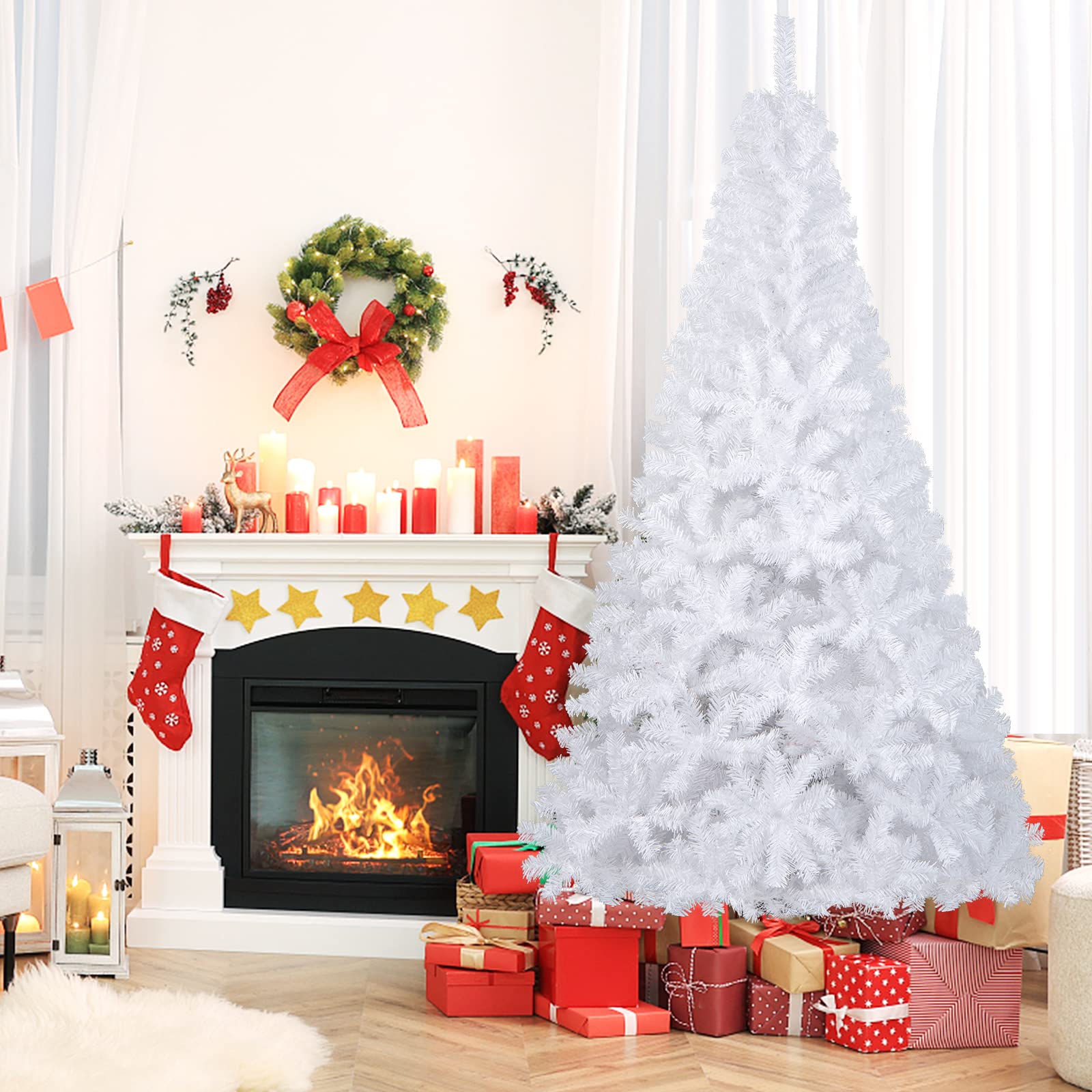 Amazon.com: BestComfort 7FT White Christmas Tree, Artificial Xmas