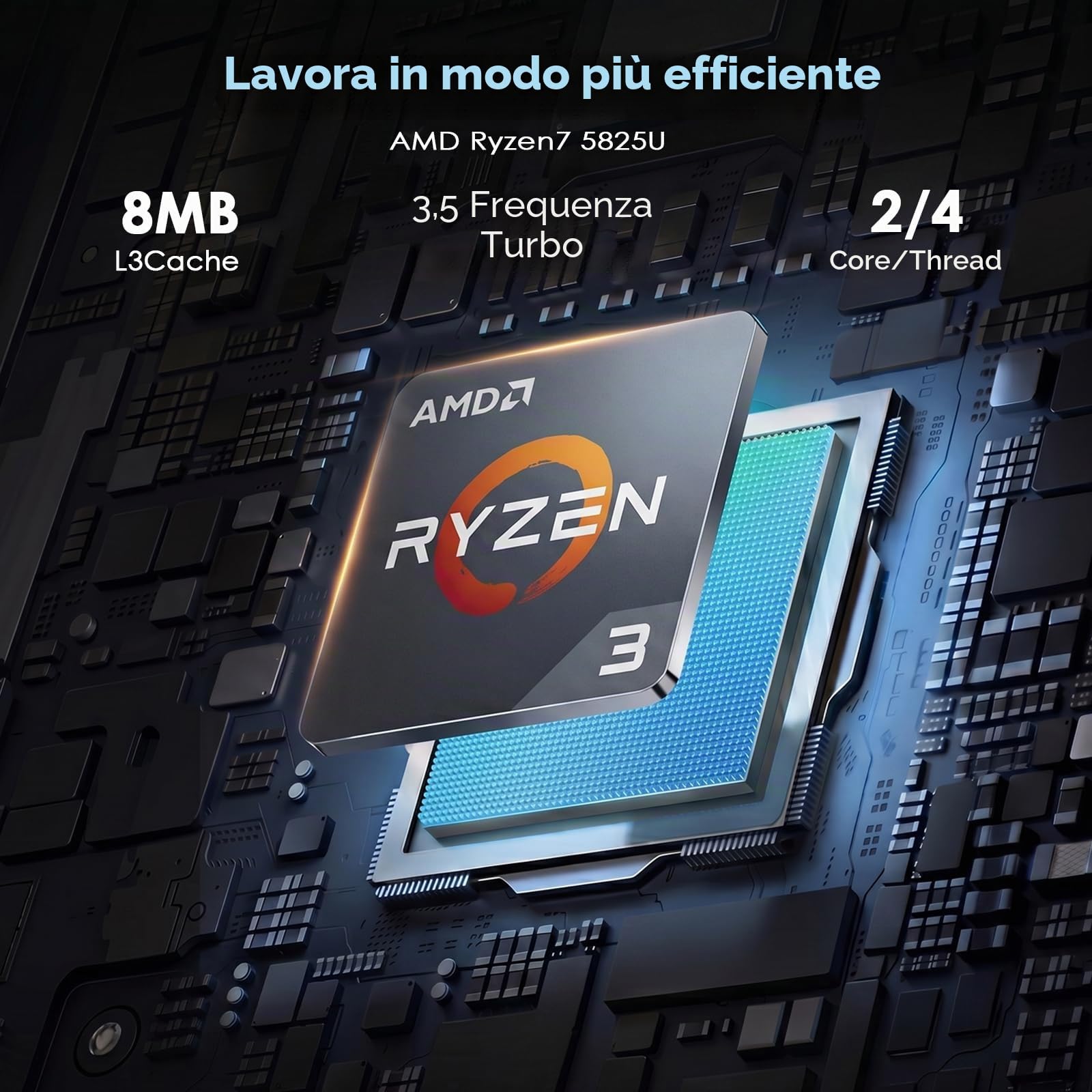 Kayoote Laptop 15,6" FHD IPS, Ryzen 3 3200U fino a 3,5GHz, Win 11 Pro, 8GB DDR4 RAM, SSD 128GB, Tastiera Retroilluminata, Impronta Digitale, WiFi 5G, USB 3.0, Type-C Completo, HDMI, 5000mAh